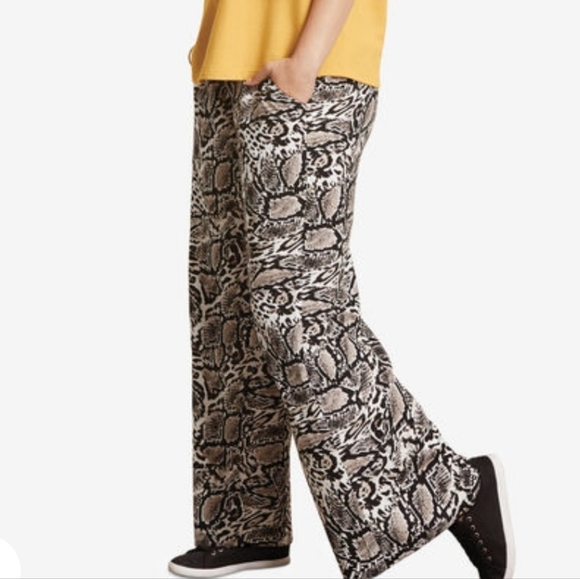Ellos Indie Sleeze Relaxed Mobwife Wide Leg Snakeskin Print Pant 30/32 - Picture 10 of 10